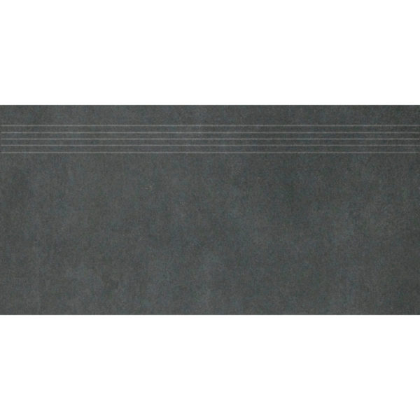 Produktbild Treppenfliese - Rillenstufe Esta schwarz 30x60 matt