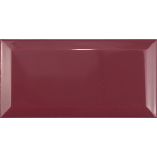Produktbild Metrofliese in der Farbe rot mit Facetten - Marisa rojo burdeos 20x10 glänzend