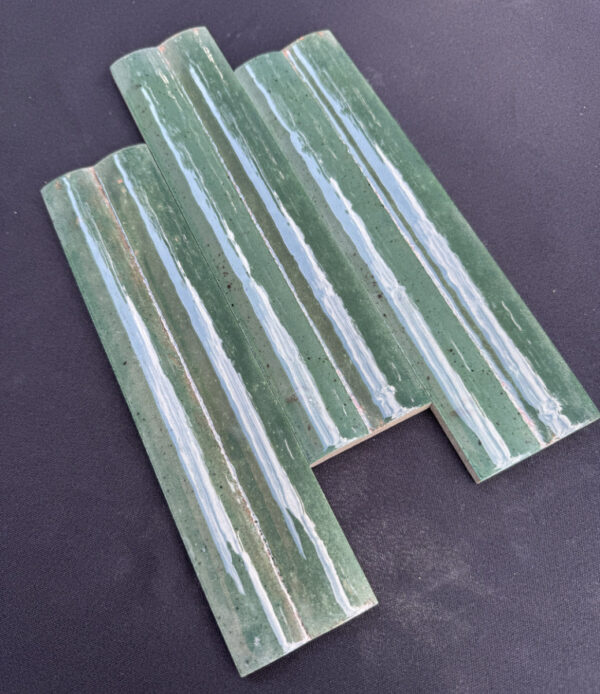 Produktbild für die Fotogalerie glänzenden Wandfliese Marazzi Lume Green Struttura 3d Swing