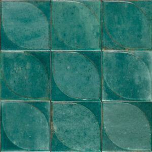 Produktbild der glänzenden Wandfliese Marazzi Lume Emerald 10x10 Dew 3d