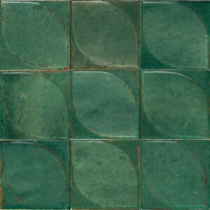 Produktbild der glänzenden Wandfliese Marazzi Lume Green 10x10 Dew 3d