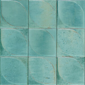 Produktbild der glänzenden Wandfliese Marazzi Lume Turquoise 10x10 Dew 3d