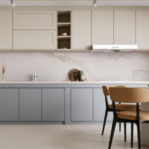 Produktbild Pamesa CR.Apulia Gold matte Marmoroptik in 60x60 als Wandverkleidung in einer Küche